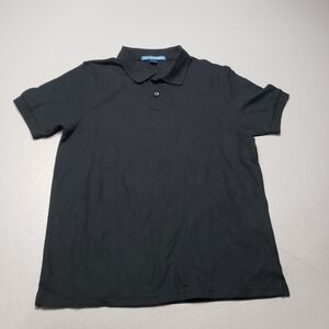port authority basic black short sleeve polo collar shirt kids size medium